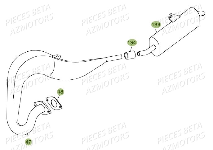 Echappement BETA Pièces BETA REV 80 JUNIOR - (2013)