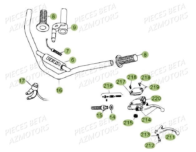 Guidon BETA Pièces BETA REV 80 JUNIOR - (2013)
