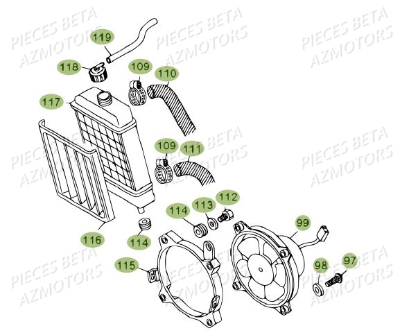 Radiateur BETA Pièces BETA REV 80 JUNIOR - (2013)