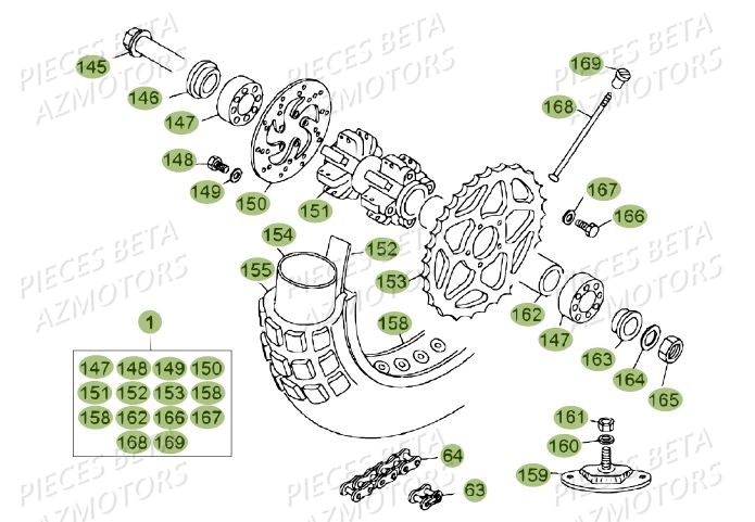 ROUE ARRIERE BETA REV 80 JUNIOR 13