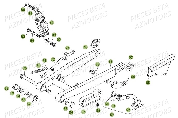 Suspension Arriere BETA Pièces BETA REV 80 JUNIOR - (2013)