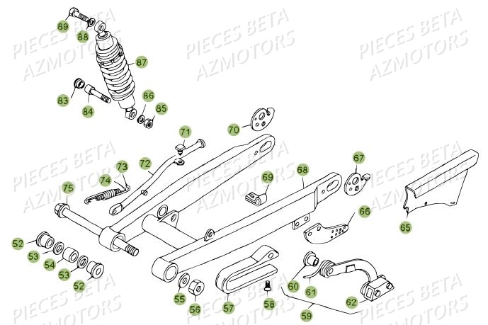 SUSPENSION ARRIERE AZMOTORS REV 80 JUNIOR 13