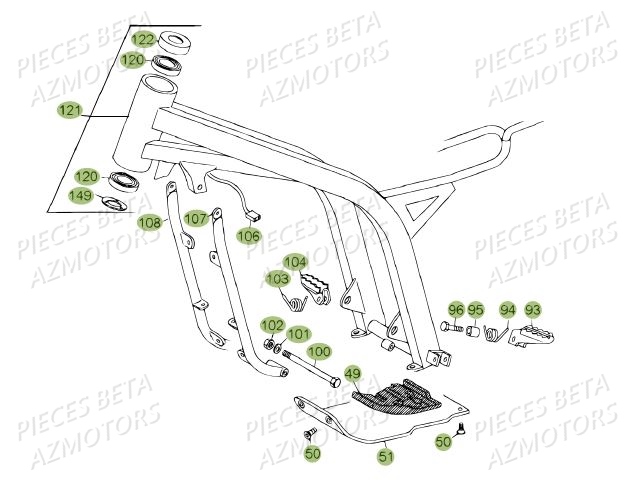 CHASSIS DU No SERIE 100300 A 100401 pour REV 80 JUNIOR 14