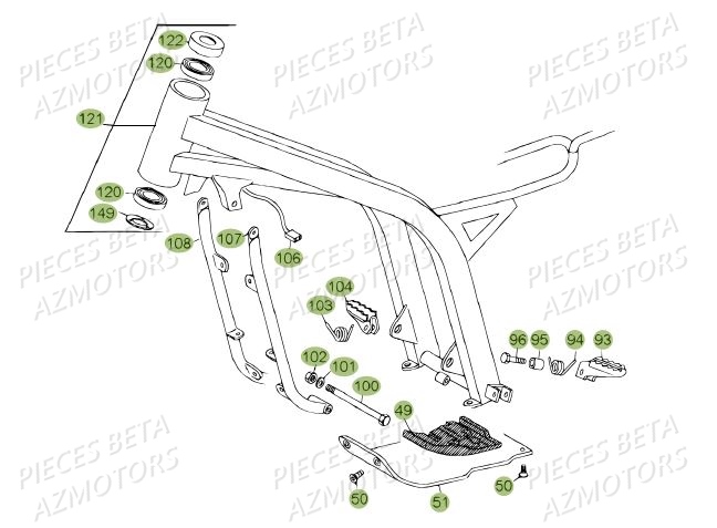 Chassis Du No Serie 100402 A 199999 BETA Pièces BETA REV 80 JUNIOR - (2014)