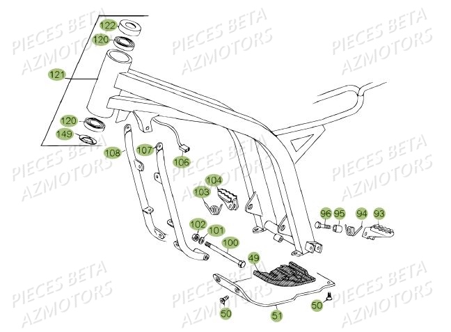 CHASSIS DU No SERIE 100402 A 199999 pour REV 80 JUNIOR 14