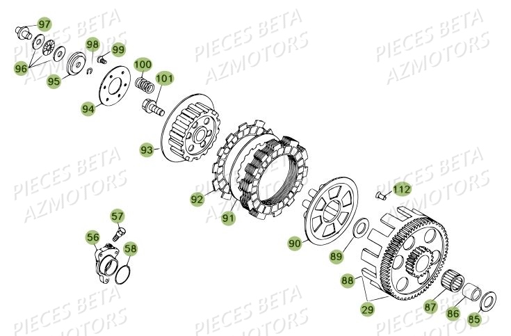 Embrayage Du No Serie 100207 A 199999 BETA Pièces BETA REV 80 JUNIOR - (2014)