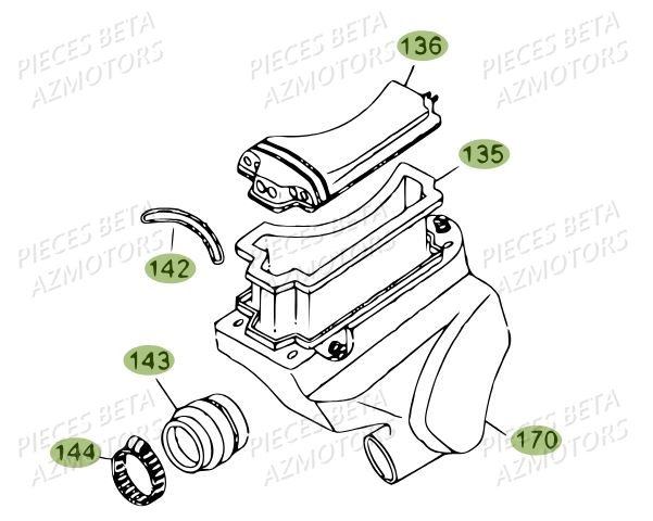 FILTRE A AIR BETA REV 80 JUNIOR 14