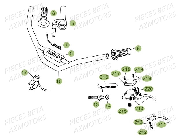 Guidon BETA Pièces BETA REV 80 JUNIOR - (2014)