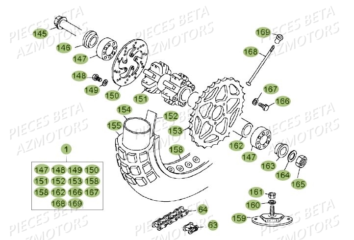 Roue Arriere BETA Pièces BETA REV 80 JUNIOR - (2014)