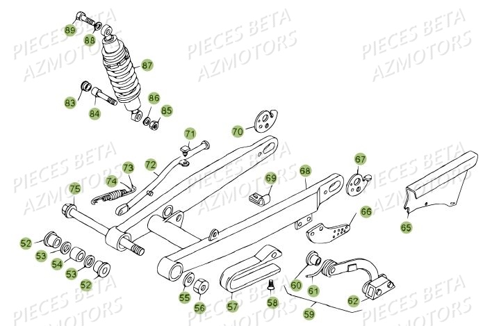 Suspension Arriere BETA Pièces BETA REV 80 JUNIOR - (2014)