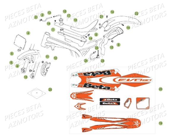 Carenages BETA Pièces BETA REV 80 JUNIOR - (2015)