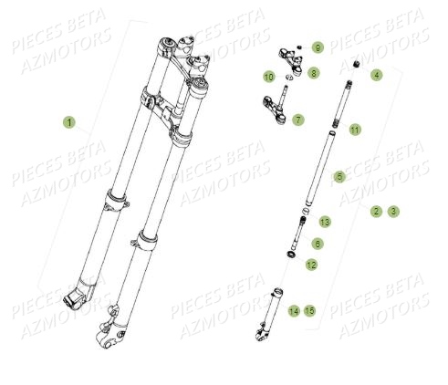 Fourche BETA Pièces BETA REV 80 JUNIOR - (2015)