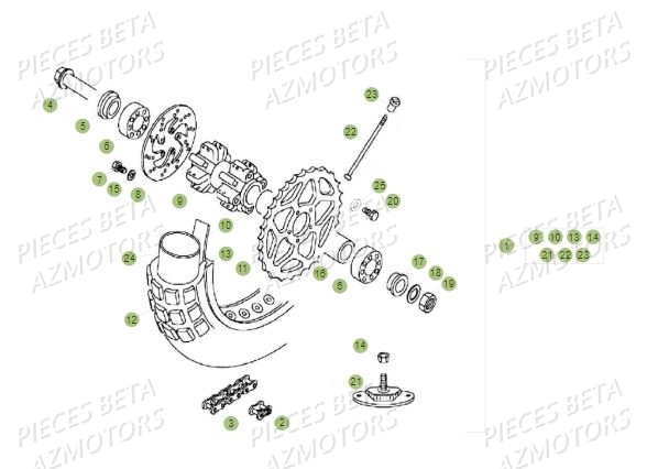 Roue Arriere BETA Pièces BETA REV 80 JUNIOR - (2015)