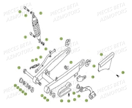 Suspension Arriere BETA Pièces BETA REV 80 JUNIOR - (2015)