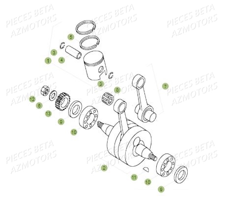 Vilebrequin BETA Pièces BETA REV 80 JUNIOR - (2015)
