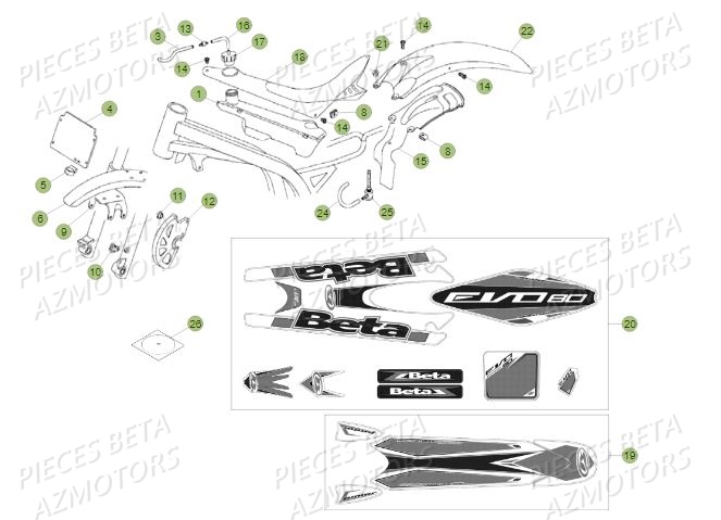 Carenages BETA Pièces BETA REV 80 JUNIOR - (2016)