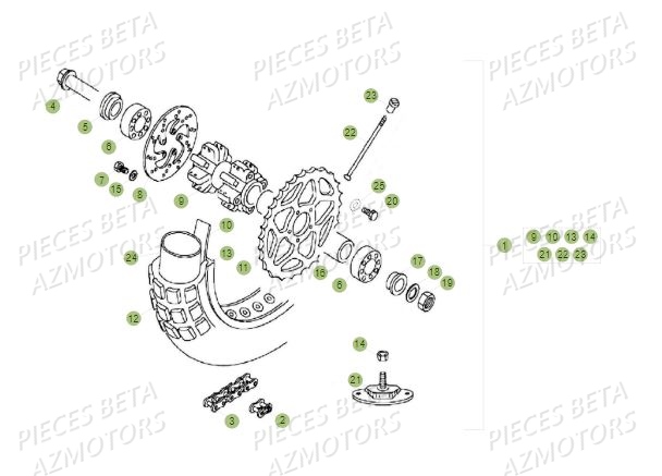 Roue Arriere BETA Pièces BETA REV 80 JUNIOR - (2016)