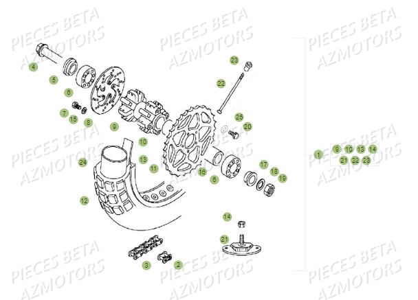 ROUE ARRIERE BETA REV 80 JUNIOR 16