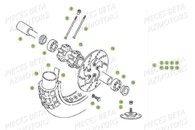 Roue Avant BETA Pièces BETA REV 80 JUNIOR - (2016)
