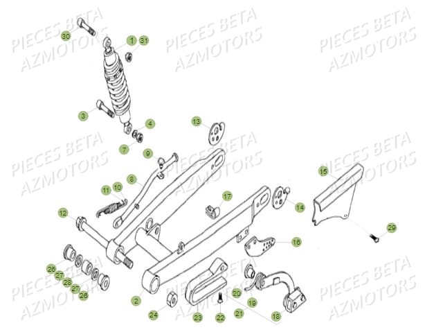 Suspension Arriere BETA Pièces BETA REV 80 JUNIOR - (2016)