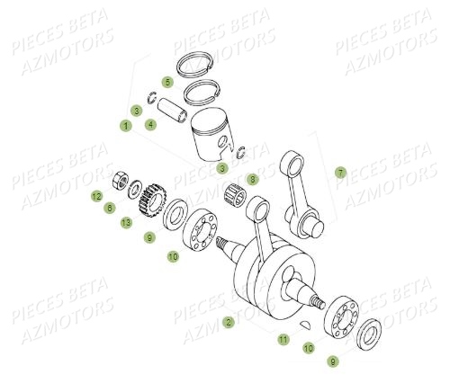 Vilebrequin BETA Pièces BETA REV 80 JUNIOR - (2016)