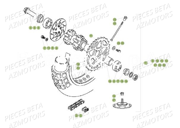 ROUE ARRIERE BETA REV 80 JUNIOR 17