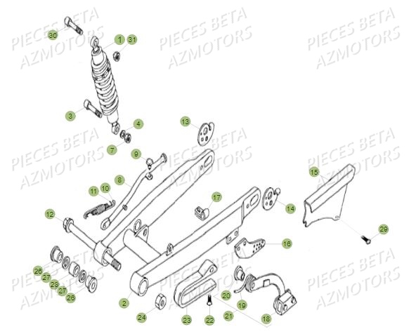 Suspension Arriere BETA Pièces BETA REV 80 JUNIOR - (2017)