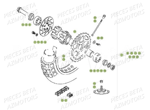 Roue Arriere BETA Pièces BETA REV 80 JUNIOR - (2018)