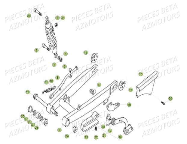 Suspension Arriere BETA Pièces BETA REV 80 JUNIOR - (2018)