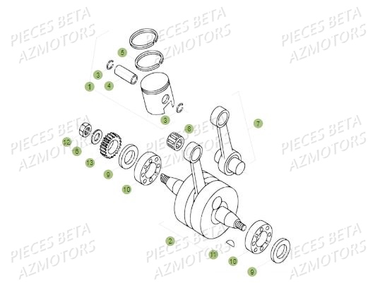 Vilebrequin BETA Pièces BETA REV 80 JUNIOR - (2018)