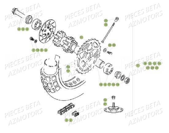 ROUE ARRIERE pour REV 80 JUNIOR 19