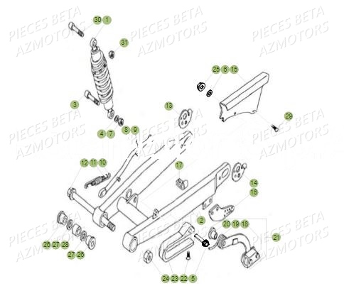 Suspension Arriere BETA Pièces BETA REV 80 JUNIOR - (2019)