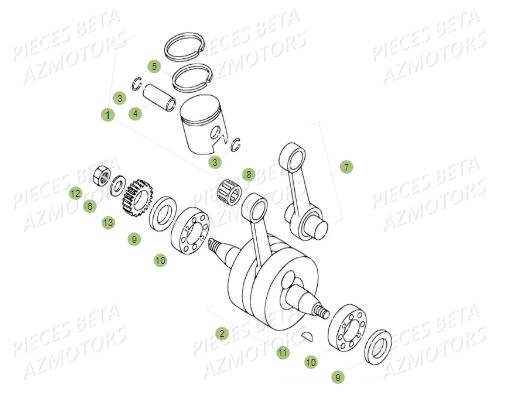 Vilebrequin BETA Pièces BETA REV 80 JUNIOR - (2019)