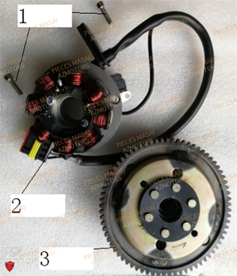 Alternateur AZMOTORS Pièces Moto RIDER 50cc (2T)