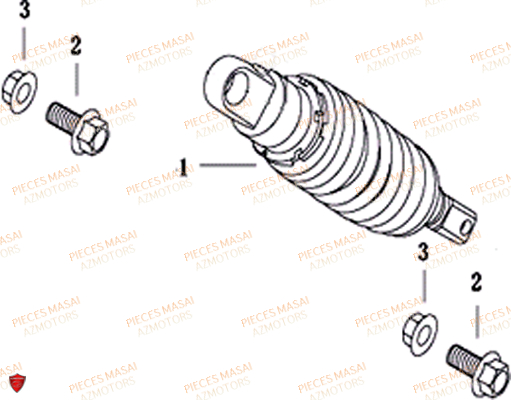 Amortisseur AZMOTORS Pièces Moto RIDER 50cc (2T)
