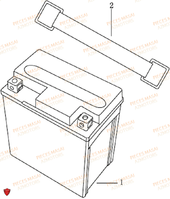 Batterie AZMOTORS Pièces Moto RIDER 50cc (2T)