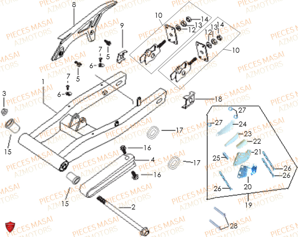 BRAS-OSCILLANT pour RIDER 50