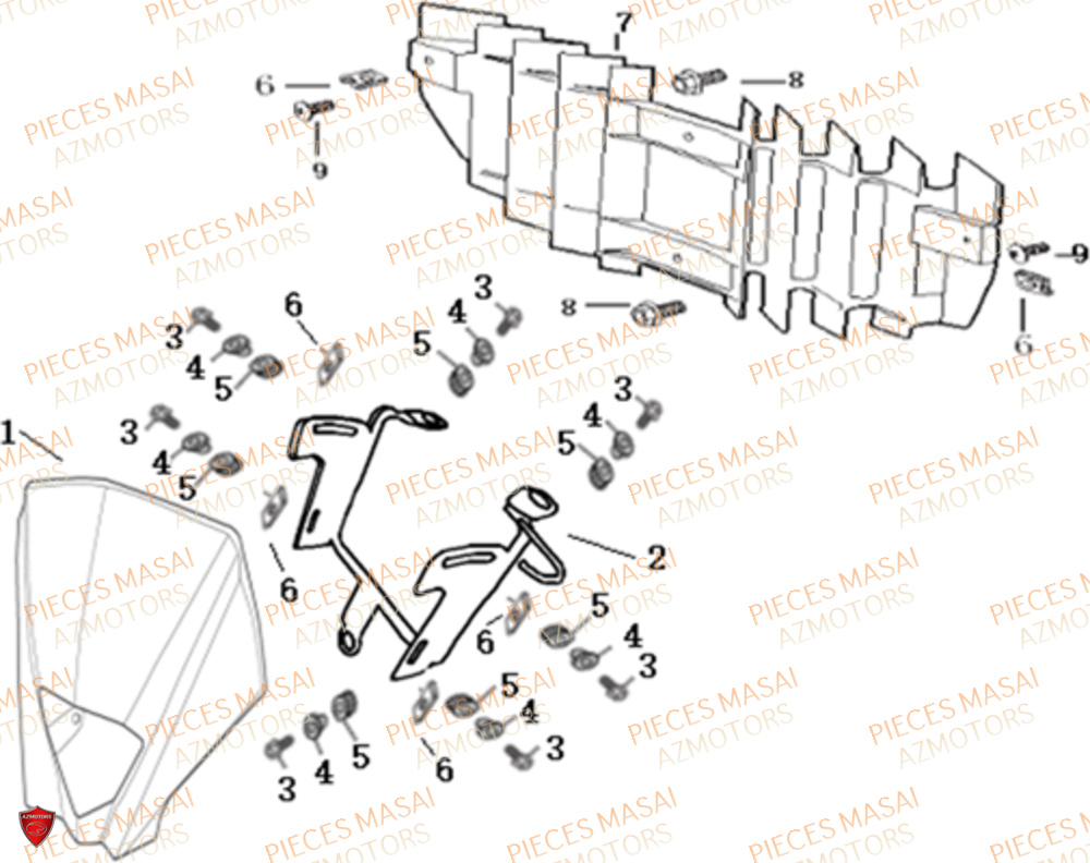 Cache Feu Avant MASAI Pièces Moto RIDER 50cc (2T)