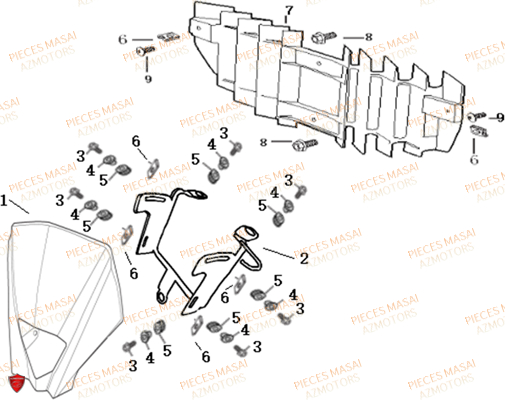 Cache Feu Avant MASAI Pièces Moto RIDER 50cc (2T)