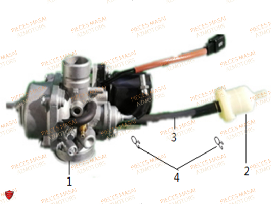 Carburateur MASAI Pièces Moto RIDER 50cc (2T)