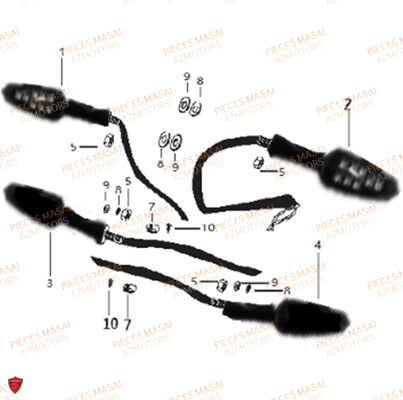 Clignotants AZMOTORS Pièces Moto RIDER 50cc (2T)