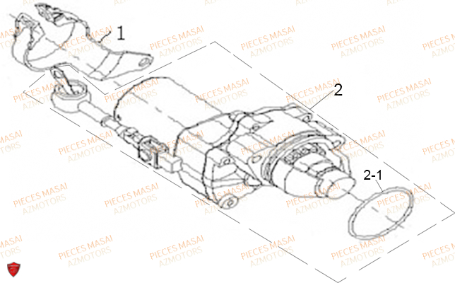 Demarreur AZMOTORS Pièces Moto RIDER 50cc (2T)