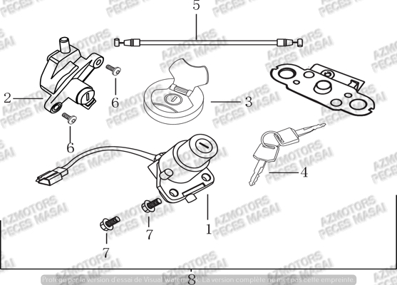 ENSEMBLE SERRURE pour RIDER 50