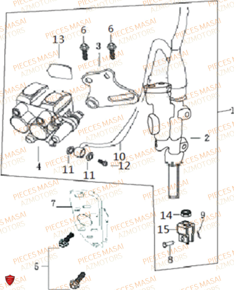 Frein Arriere MASAI Pièces Moto RIDER 50cc (2T)