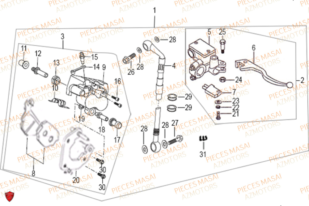 Frein Avant MASAI Pièces Moto RIDER 50cc (2T)