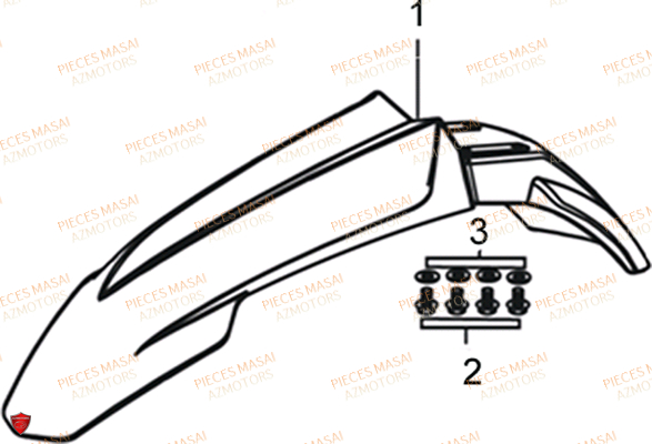 Garde Boue Avant AZMOTORS Pièces Moto RIDER 50cc (2T)