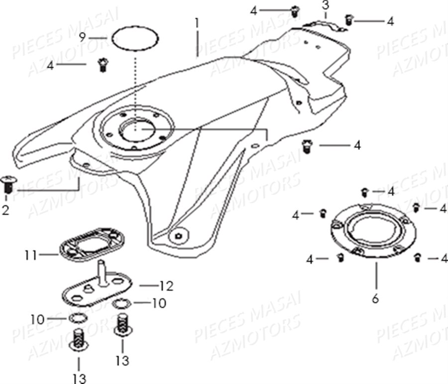 RESERVOIR CARBURANT AZMOTORS RIDER 50