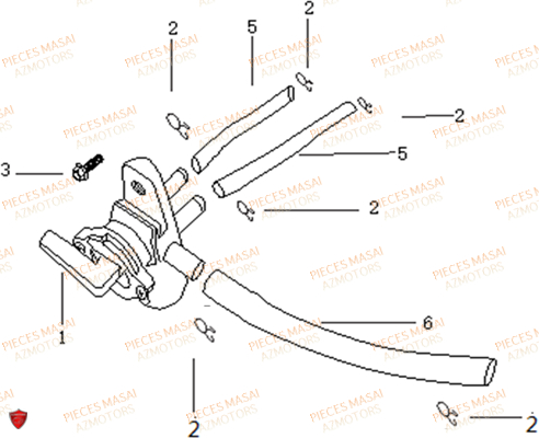 Robinet De Carburant MASAI Pièces Moto RIDER 50cc (2T)
