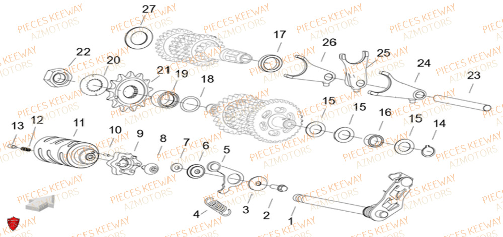 Barillet De Selection KEEWAY Pieces KEEWAY RKF 125 Euro5 ABS 2022-2025
