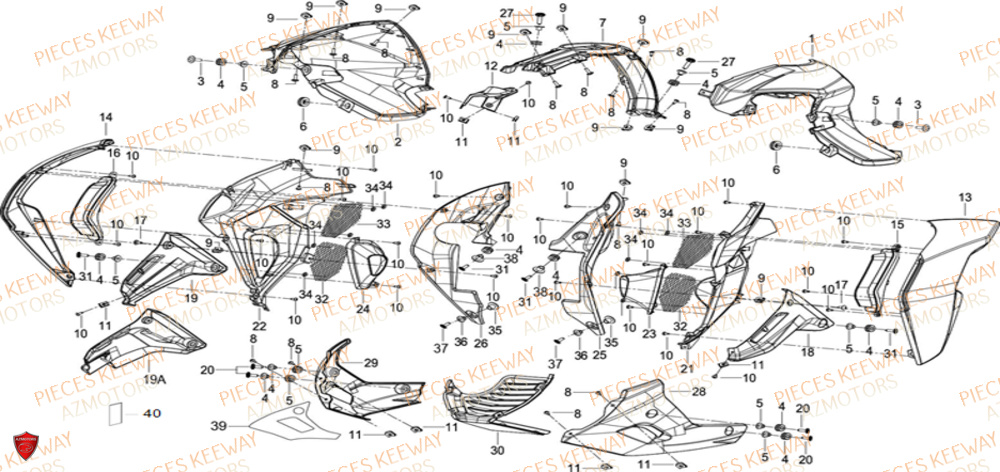 Cache Reservoir KEEWAY Pieces KEEWAY RKF 125 Euro5 ABS 2022-2025